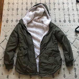 Sherpa lined water resistant coat